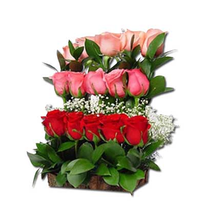 "Flower Basket with Mixed Roses - Click here to View more details about this Product